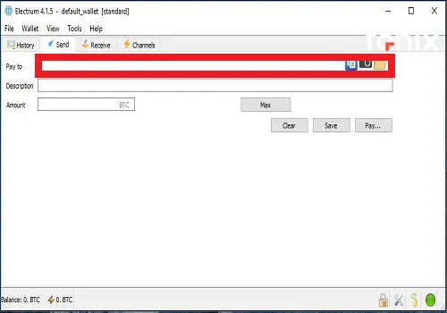 روش اول: ارسال بیت کوین با استفاده از آدرس مقصد