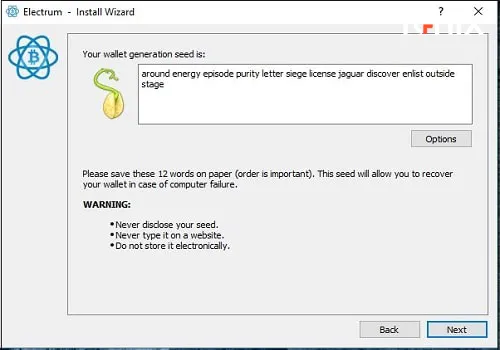 مرحله دوم ایجاد و نصب کیف پول