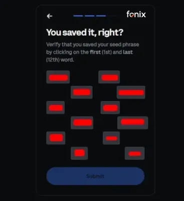 مرحله پنجم: تایید عبارت بازیابی