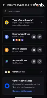 نحوه دریافت رمزارز در Coinbase Wallet